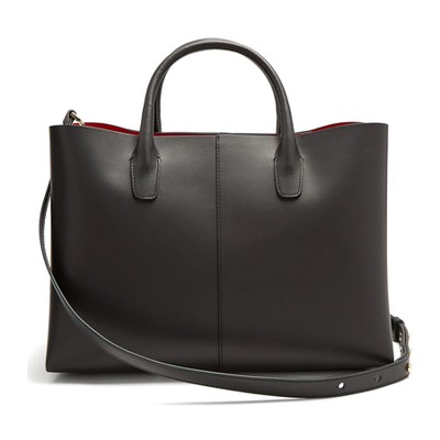 Folded Red-Lined Leather Bag from Mansur Gavriel