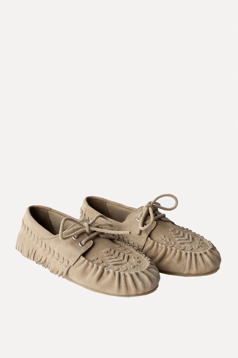 Fringed Leather Loafers