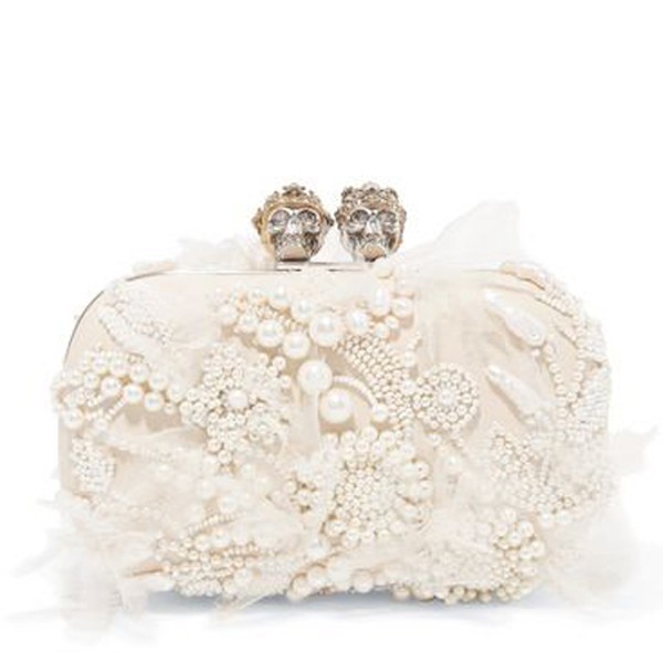 Faux Pearl Embellished Clutch from Alexander McQueen