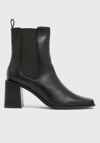 Black Block Heel High Ankle Chelsea Boots