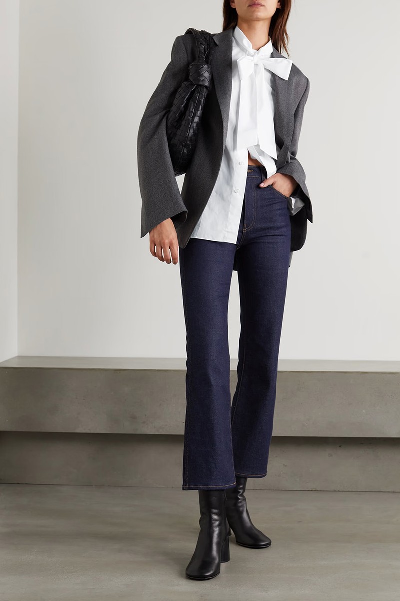Pussy-Bow Cotton-Poplin Shirt from CHARVET