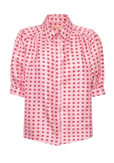 Betty Lip Print Silk Shirt