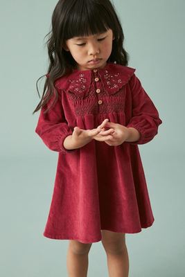 Embroidered Collar Corduroy Dress from Next
