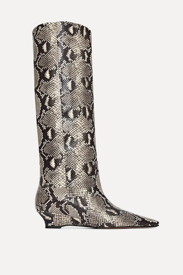 Wedge-Heel Leather Boots from Arket