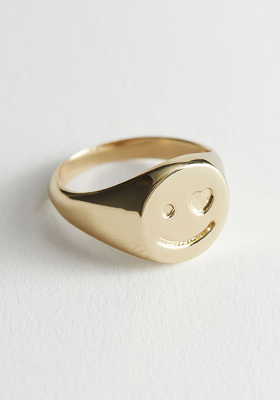 Embossed Smiley Signet Ring from & Other Stories