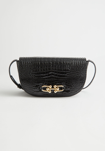 Croc Embossed Shoulder Bag