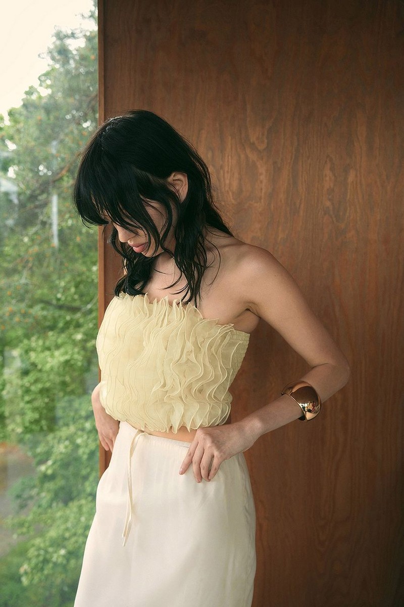  Organza Ruffle Top