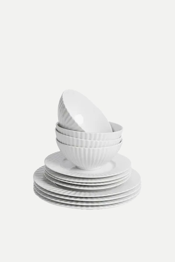 Fluted 12 Piece Dinner Set