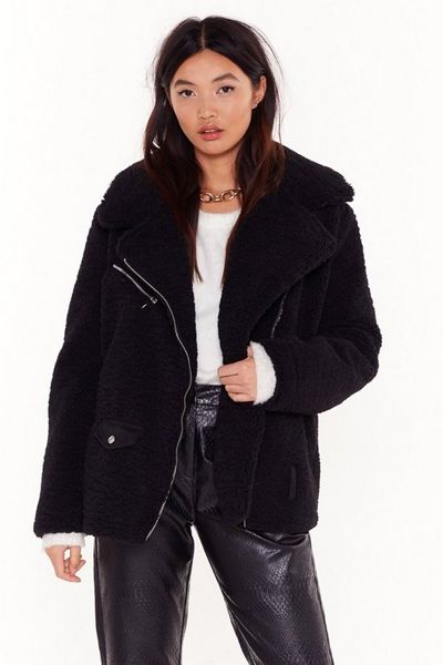 Feelin' Fly Faux Shearling Aviator Jacket