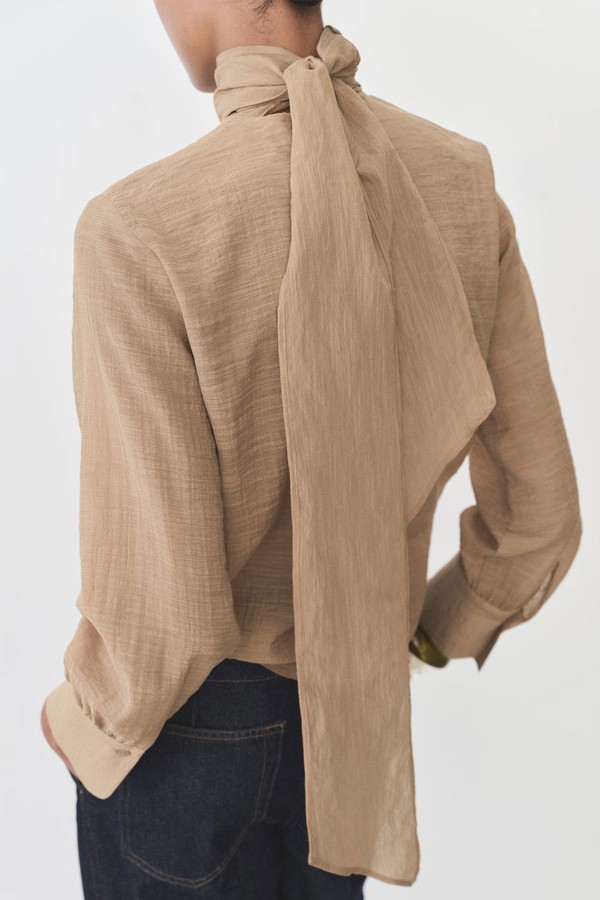 Bow Textured Blouse