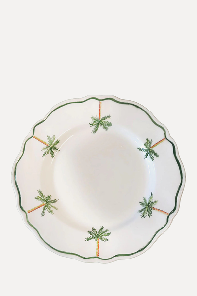 Set Of 6 Ceramic Palm Trees Everywhere Dining Plates  from Sveva's Home