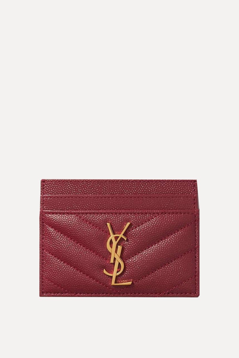 Monogramme Quilted Textured-Leather Cardholder from Saint Laurent 