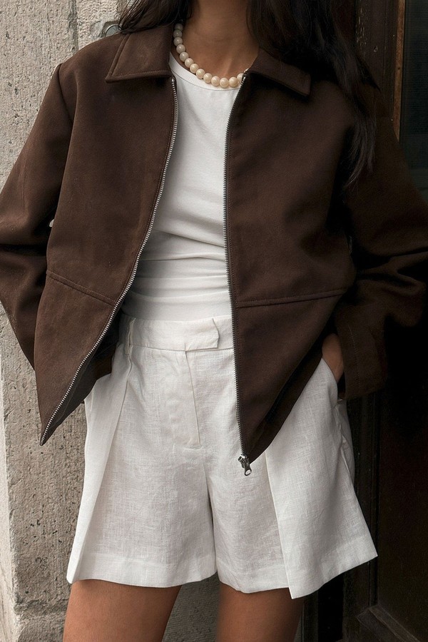 Linen Wide Leg Shorts from NA-KD