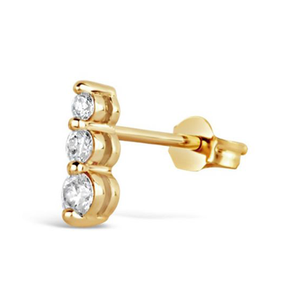 Shuga 14k Gold Tapering Triple Single Stud from Dinny Hall