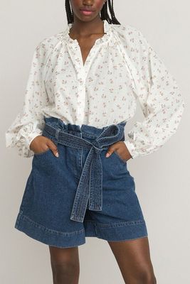 Floral Print Cotton Shirt With Long Sleeves from La Redoute