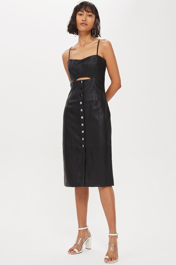 Leather Look Slip Dress from Topshop