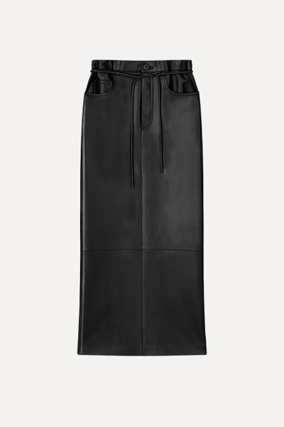 Kadence Belted Regenerated Leather Maxi Skirt from Nanushka