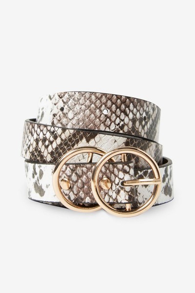 Snake Print Double Circle Belt