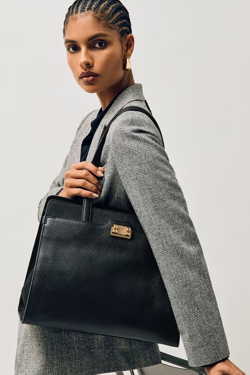 Delphine Grained Leather Tote Bag