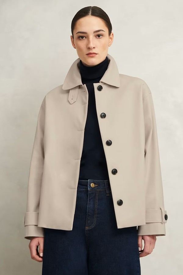 Frida Shower Resistant Short Trench Coat