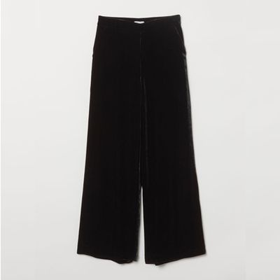 Silk-Blend Velvet Trousers from H&M