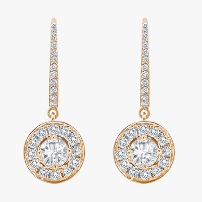 Fonteyn 18ct Yellow Gold 0.68cttw Diamond Halo Earrings from Mappin & Webb