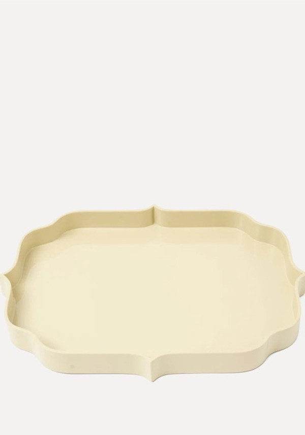 Putty Lacquer Quatrefoil Tray