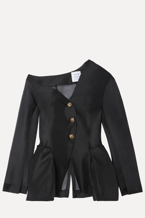 Sheer Asymmetric Slim Fit Jacket