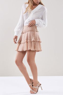 Lelis Burn-Out Pattern Tiered Skirt from Reiss