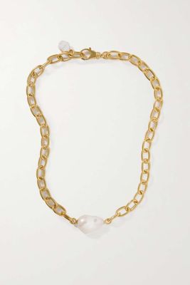 Baroque Gold Vermeil Pearl Necklace from Loren Stewart