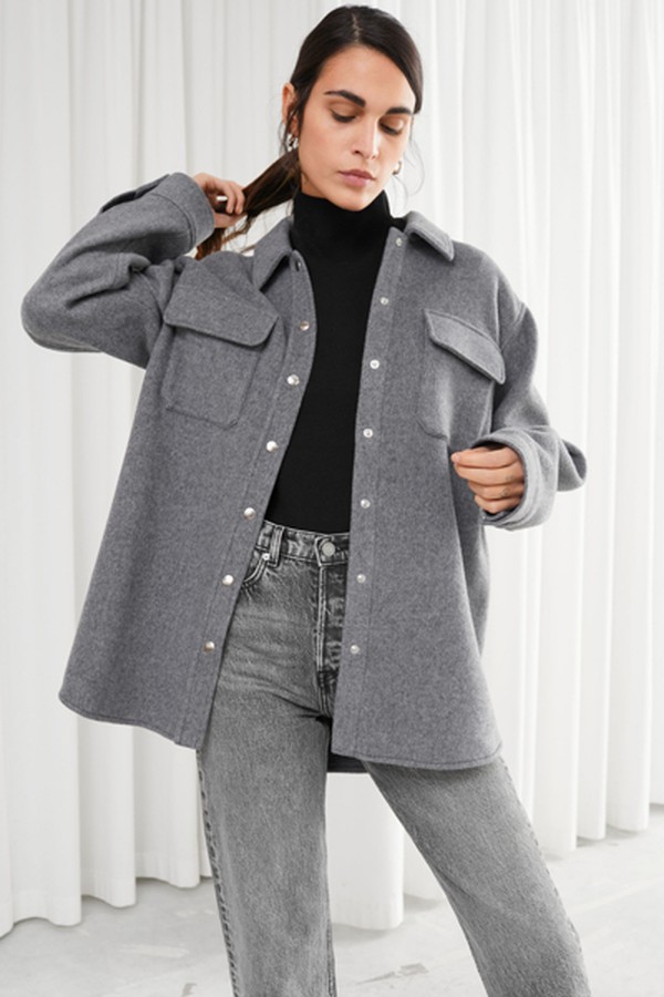 Oversized Wool Blend Workwear Shirt from & Other Stories