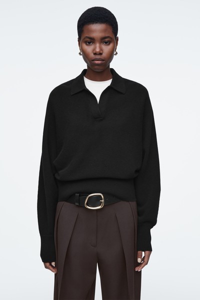 Batwing-Sleeve Wool Polo Jumper from COS