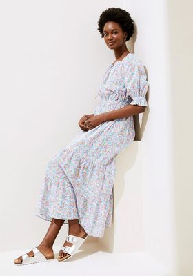 Pure Cotton Floral Bardot Midi Beach Dress from Marks & Spencer