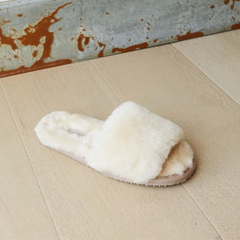 Cream Sheepskin Classic Slides, £60 | Mamu