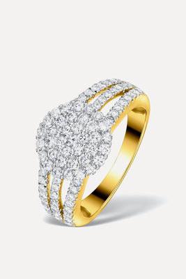 Diamond 3 Row Galileo 1.30ct Diamond And 18K Gold Ring