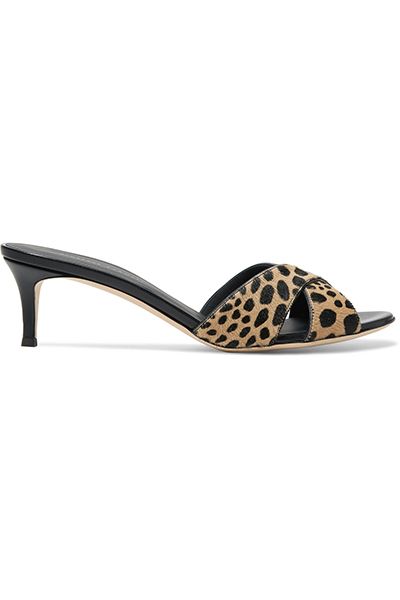 Leopard-Print Calf Hair Mules from Giuseppe Zanotti 