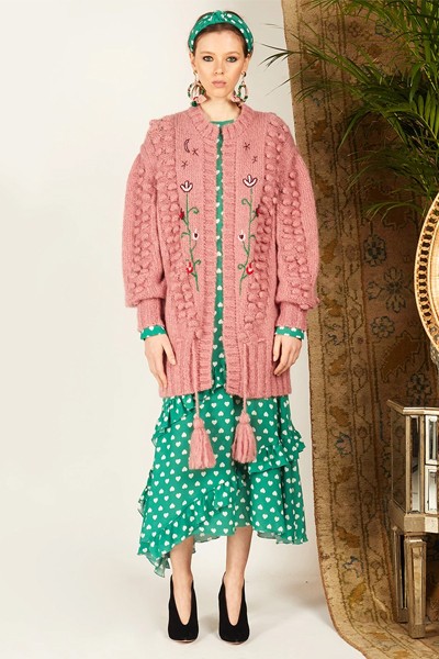 Gloria Mohair Midi Cardigan Rose from Hayley Menzies