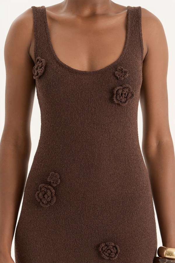 Gigi Crochet Flower Detail Knitted Maxi Dress from 4th & RECKLESS