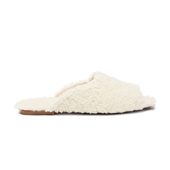 Open-Toe Shearling Slippers from Deiji Studios