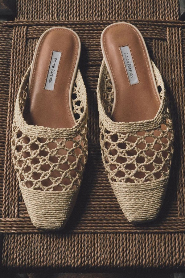 Woven Raffia Mules from Emme Parsons