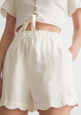 Scalloped Linen Shorts from & Other Stories 