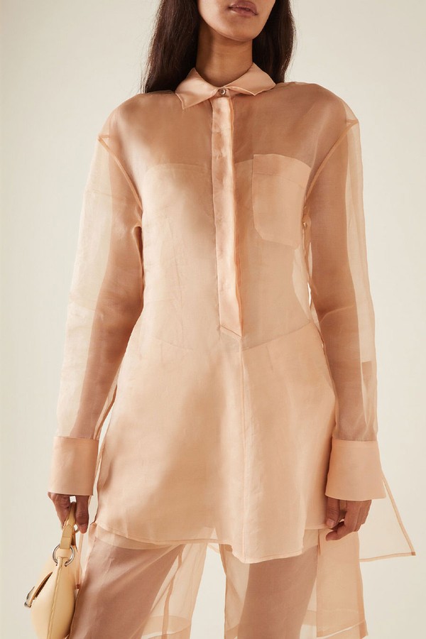 Sheer Silk-Organza Shirt from Del Core
