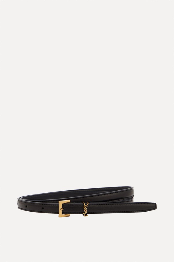 Cassandre Slim Leather Belt from Saint Laurent