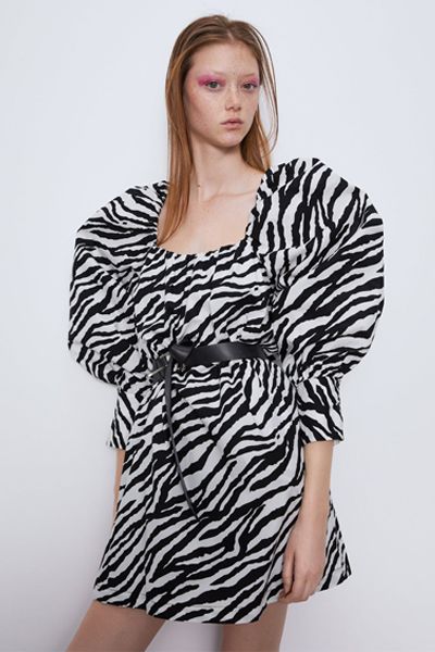 Animal Print Poplin Dress from Zara