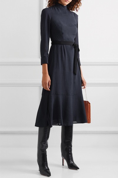 Romy Belted Voile Midi Dress from Cefinn