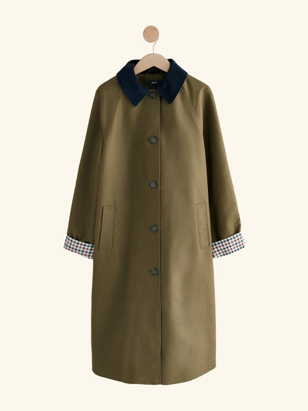 Trench Coat With Contrast Collar 
