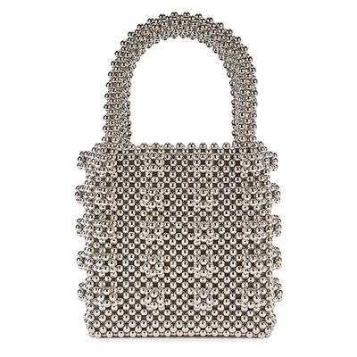 Antonia Silver Beaded Top Handle Bag from Shrimps