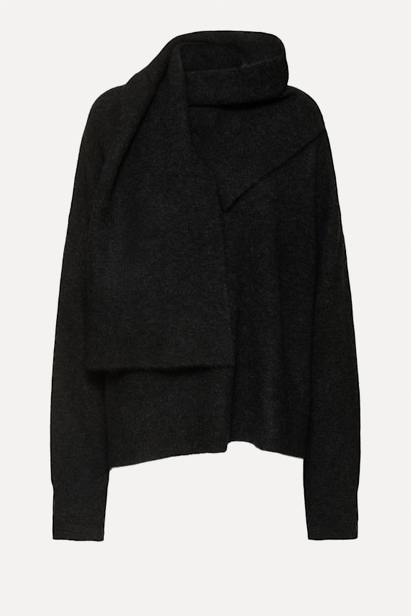 Draped Scarf Wool Blend Knit Sweater from Toteme