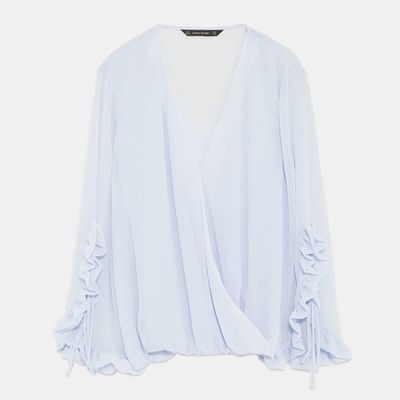 Crossed Blouse With Ruffle from Zara