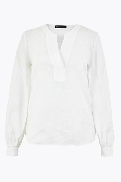 Pure Linen Long Sleeve Blouse